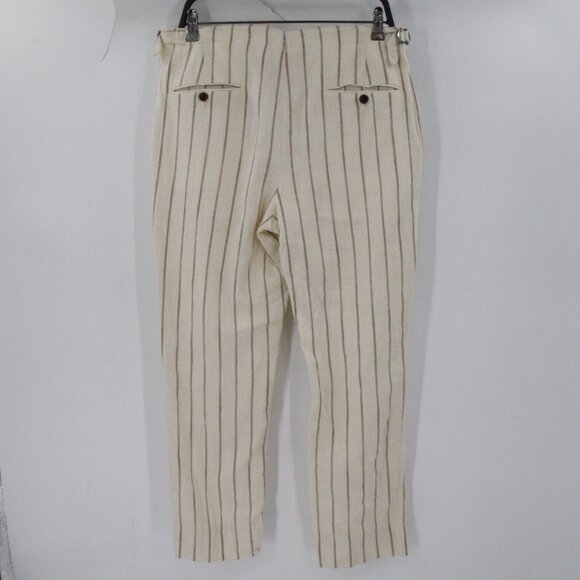 SUITSUPPLY Pants Mens 33 L28 JORT Silk Linen Blend Striped Straight Leg Trousers - Picture 3 of 13